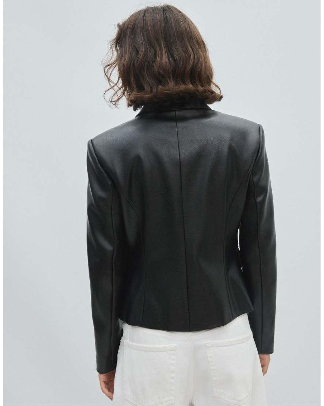 Stradivarius Black Short Fitted Blazer