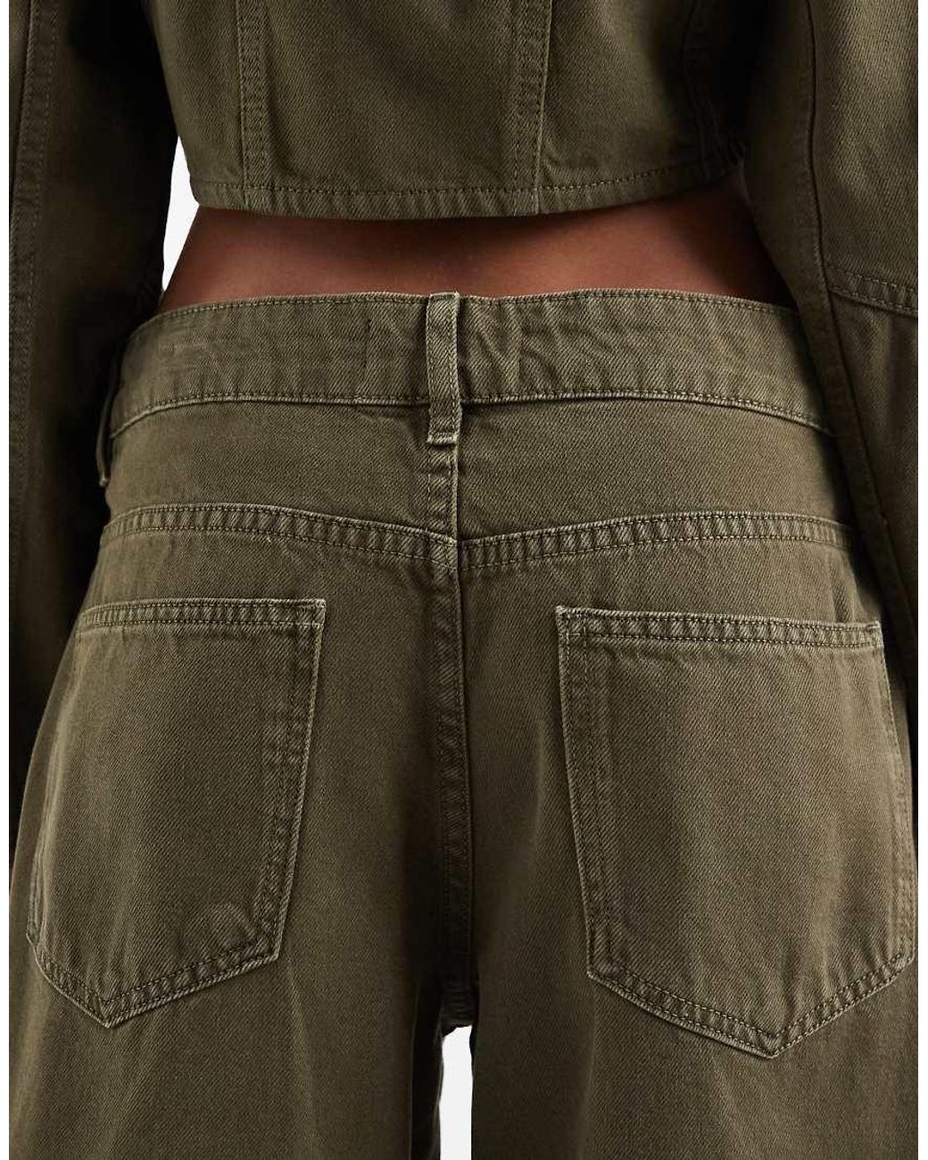 ASOS Green Low Rise Barrel Jeans