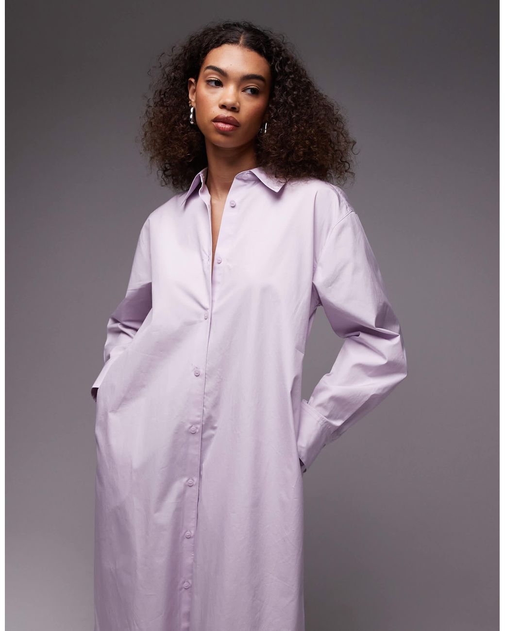 open lace back dress Purple Cotton Poplin Fit and Flare Short Button-Down Shirt Dress 62