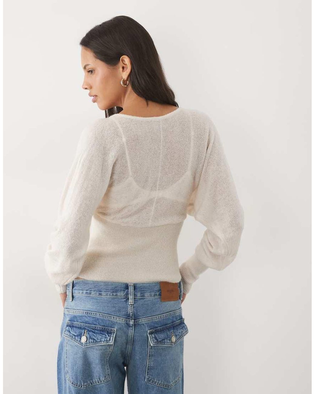 Cotton On Blue Feather V Knit Top