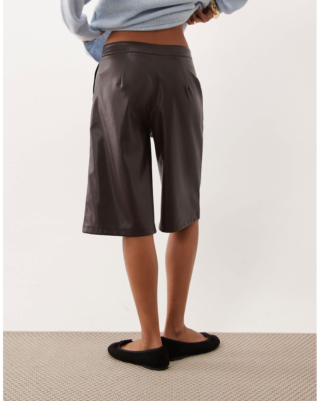 Threadbare White Strukturierte bermudashorts