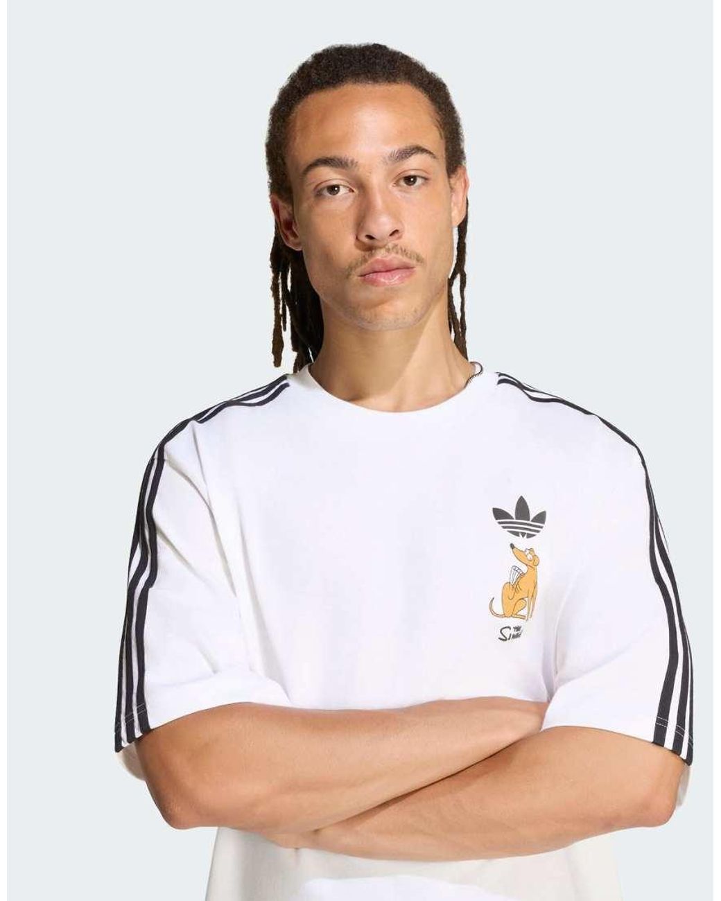 Adidas Originals White Adidas Disney Little Santas Helper Graphic Oversized T-shirt for men