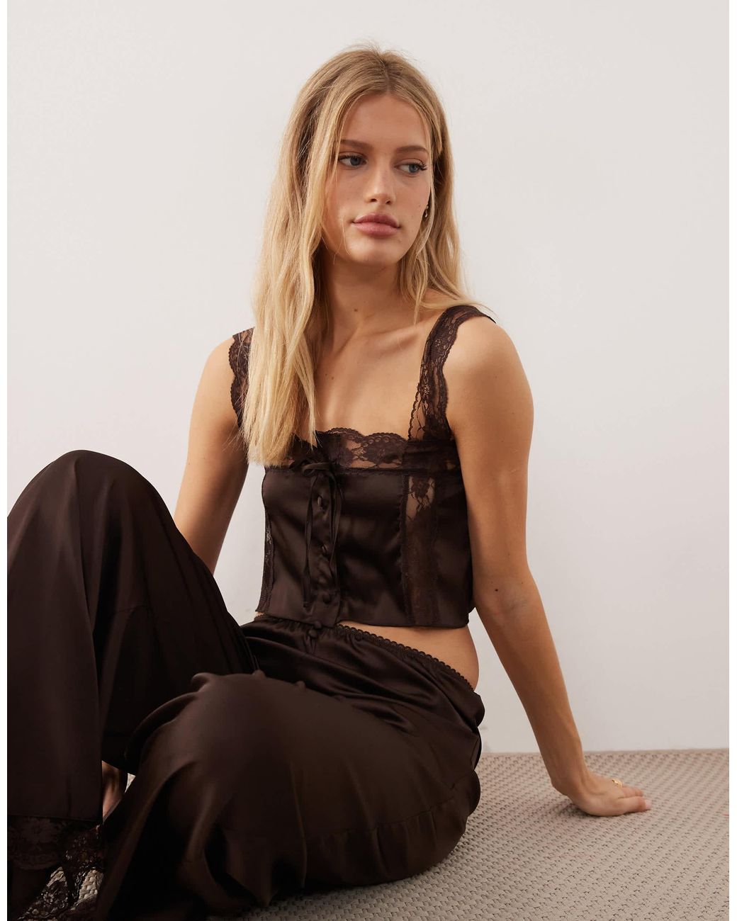 KAT THE LABEL Black Cindy Cami Top