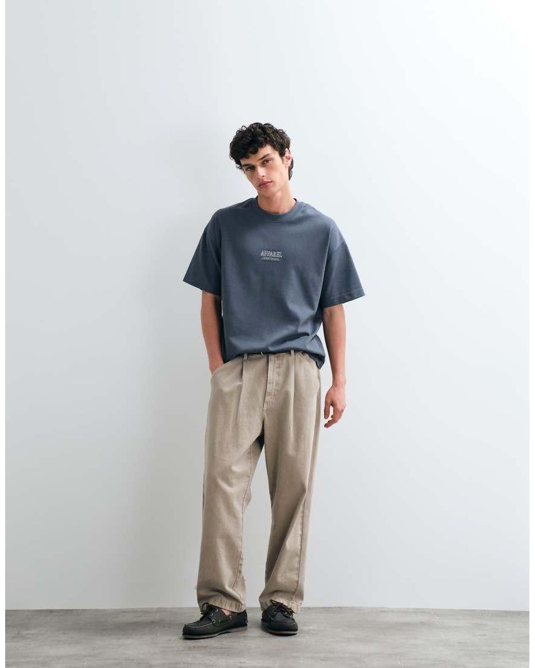 Jack & Jones Blue Oversized Backprint Script T-shirt for men