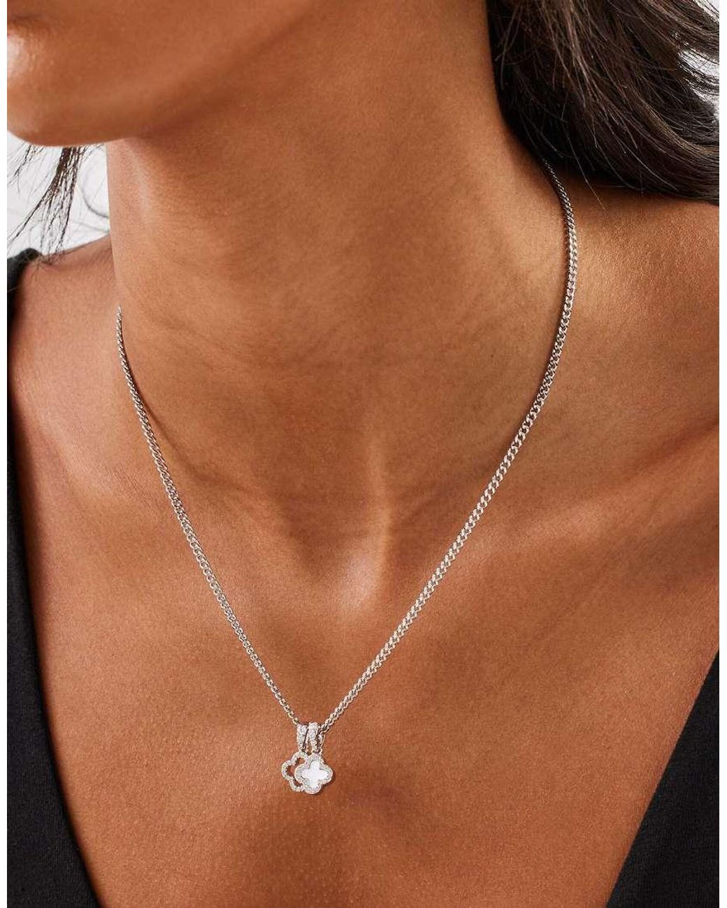 CERNUCCI Metallic Iced & Mother Of Pearl Double Motif Necklace