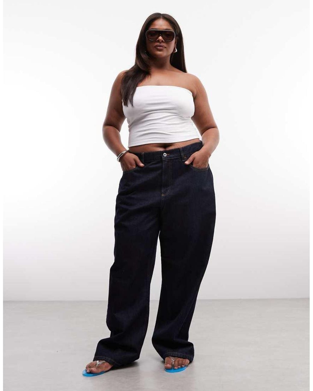 Collusion White Plus Double Layer Bandeau Top