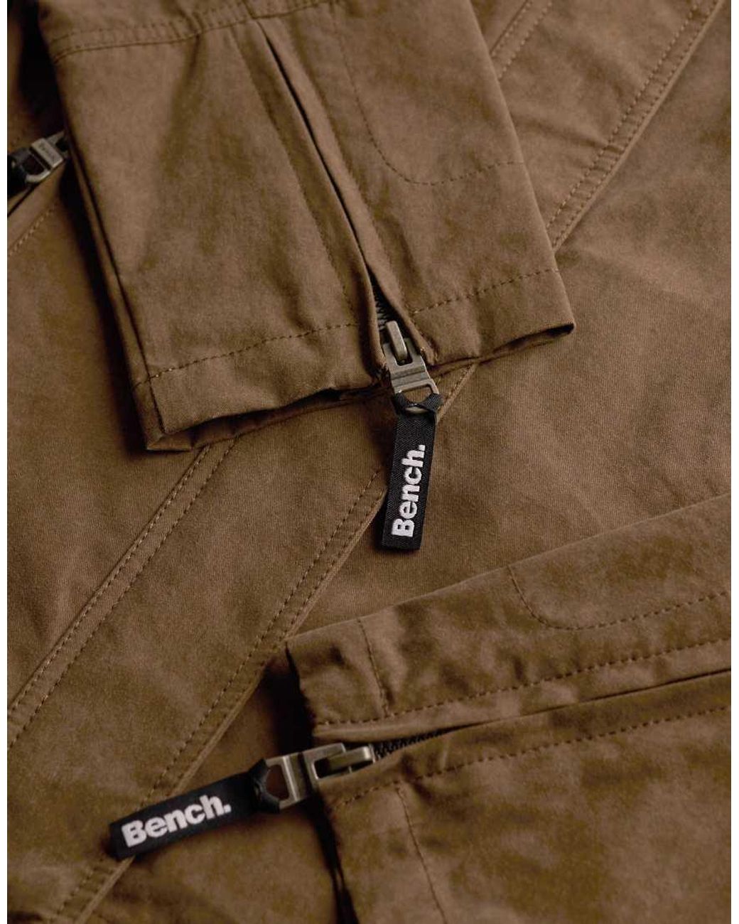 Bench x Superdry & Co Brown High Neck Peached Jacket