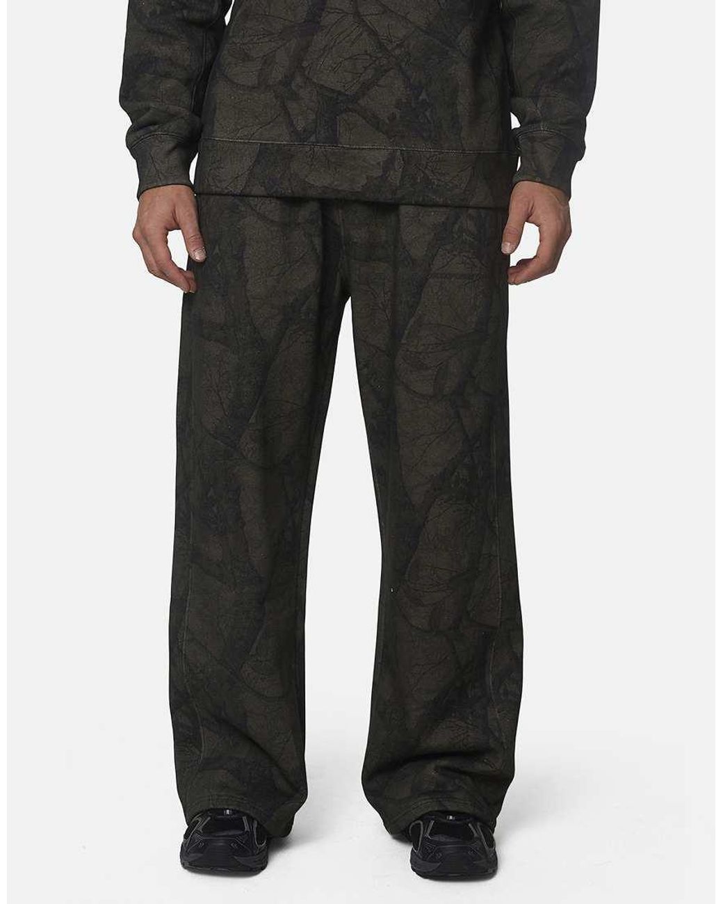 Good For Nothing Black Oversized Cotton Fleece Camo Joggers for men