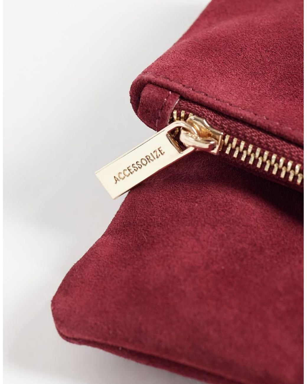 Accessorize Purple Suede Foldover Clutch
