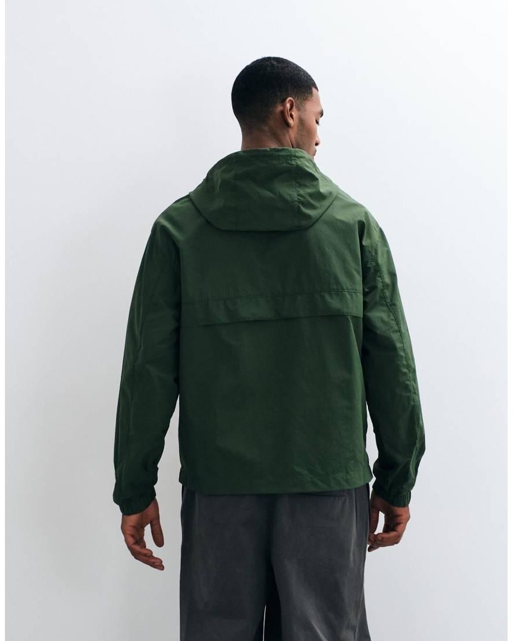 ASOS Green Stormmax Water Repellent Overhead Rain Jacket for men