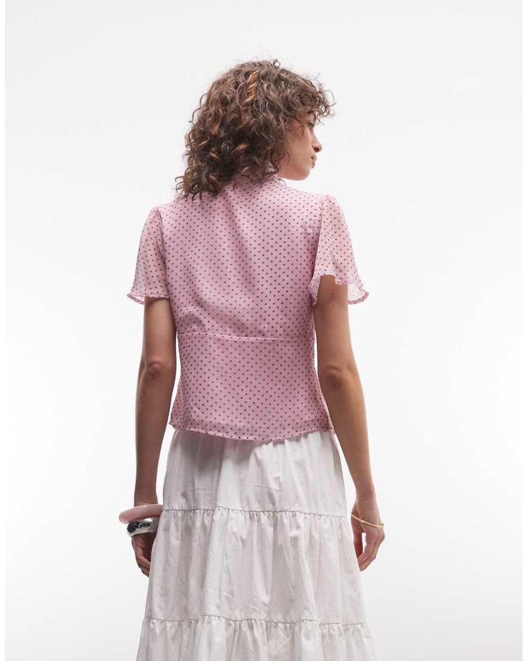Reclaimed Vintage Pink Bow Blouse