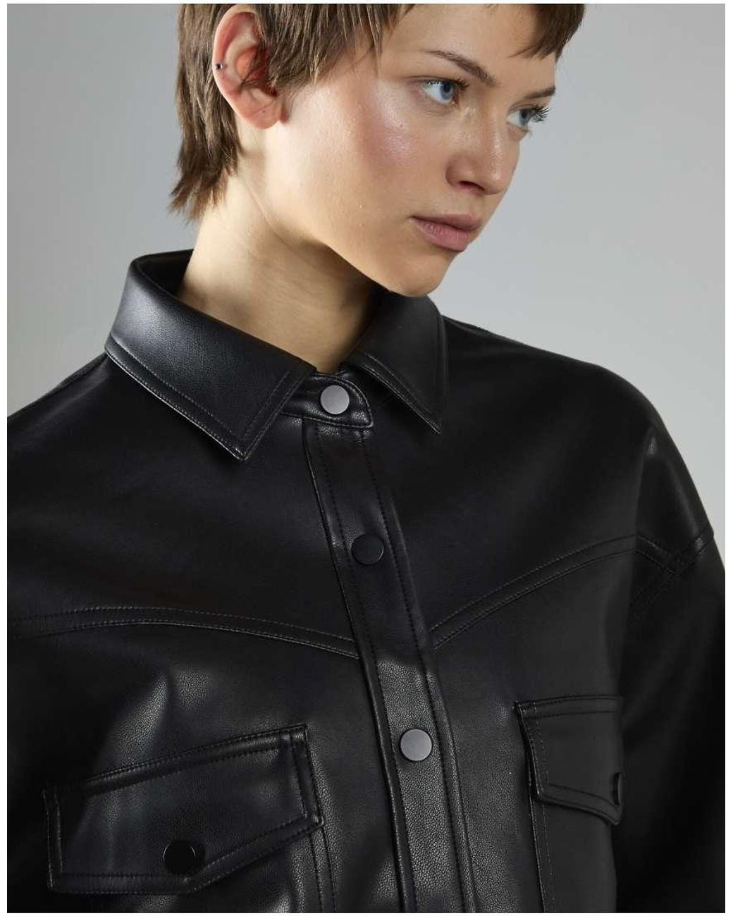 Glamorous Black Asymmetric Fringe Button-Front Jacket