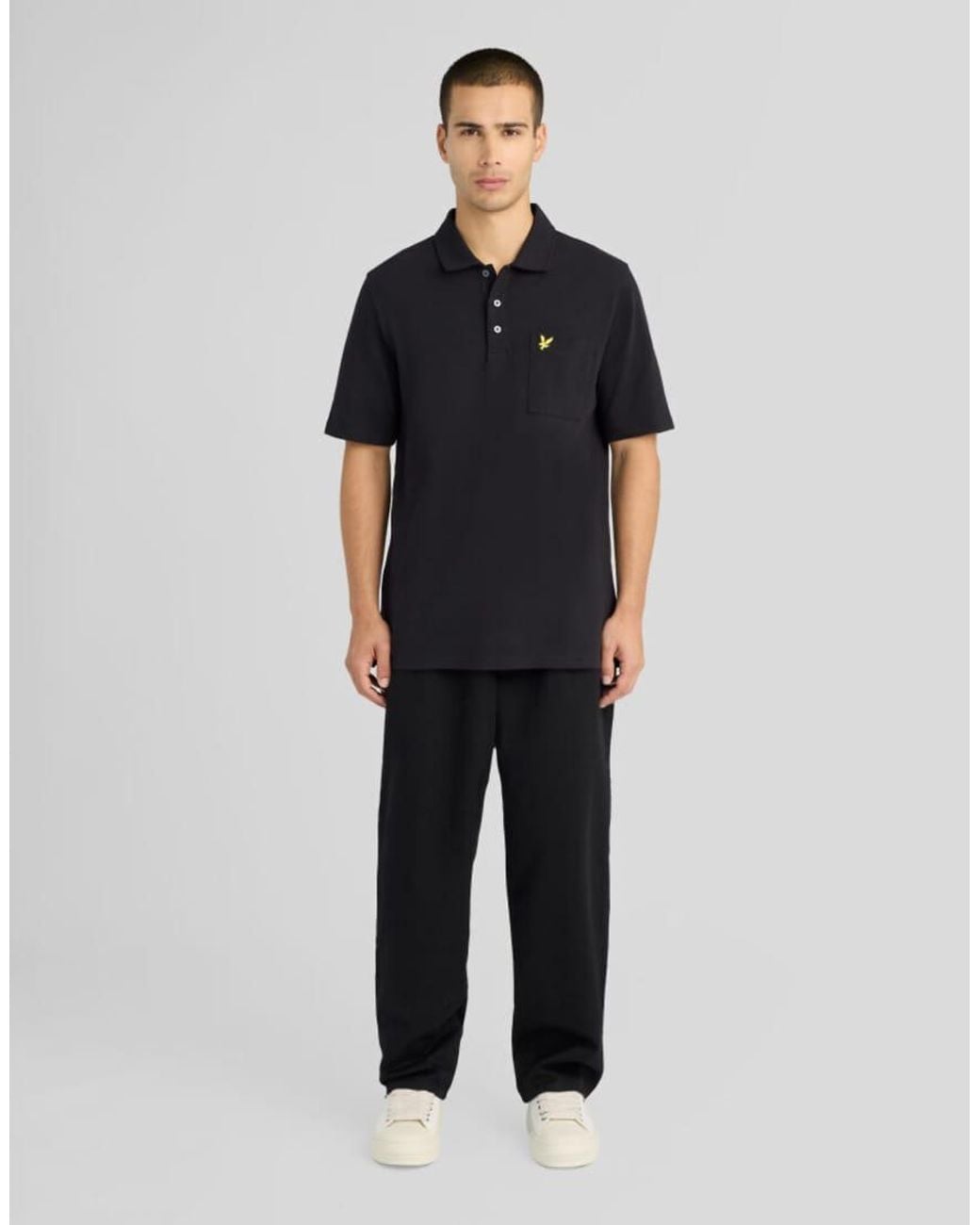 Lyle & Scott Black Ss Polo Shirts Pique Interlock Polo Shirt for men
