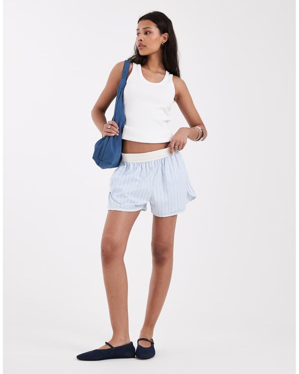 JJXX White Frida Ribbed Singlet