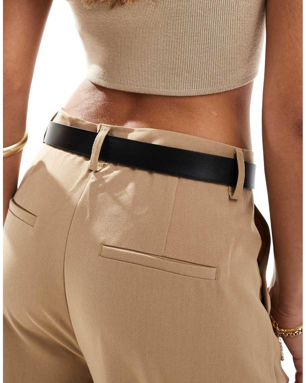 Pieces Brown Leather Look Belt