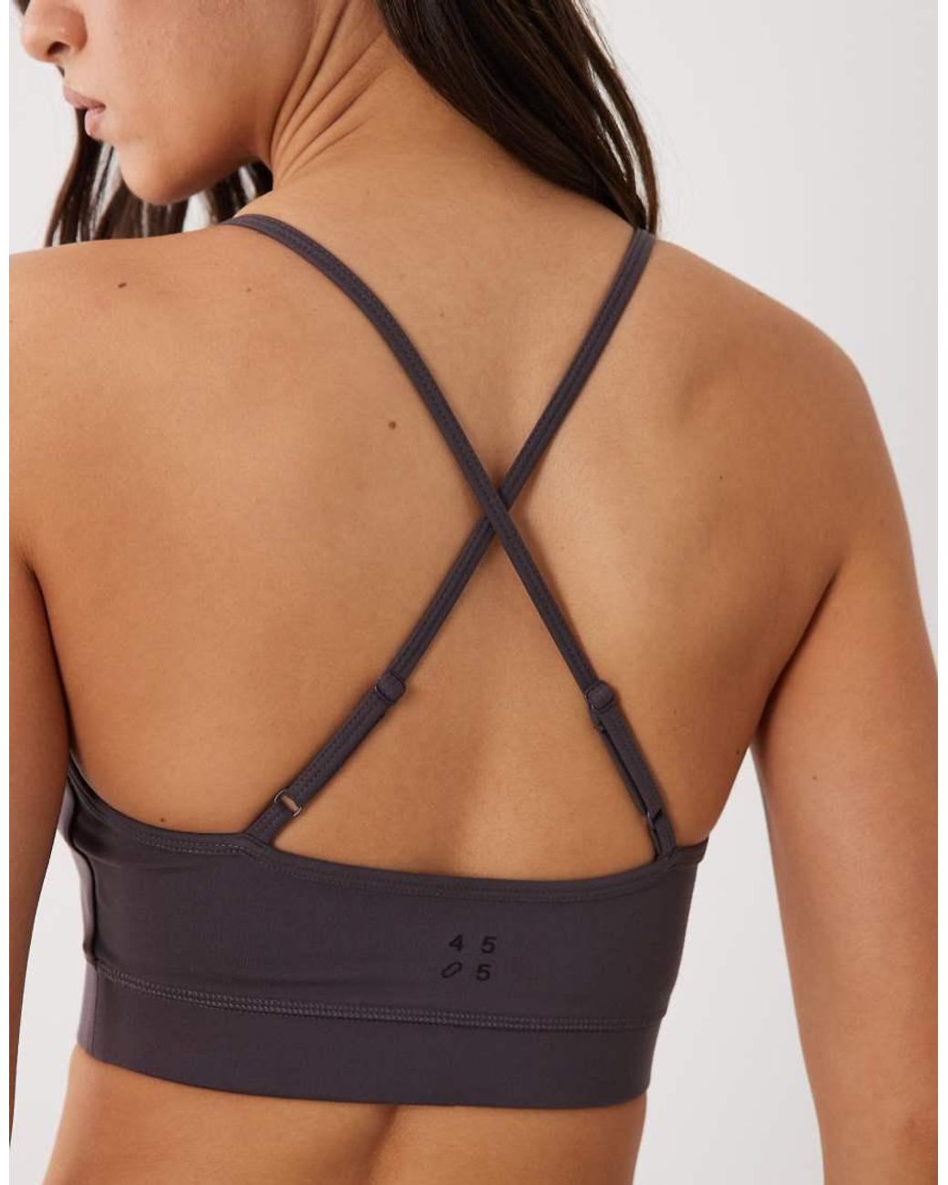 4505 Gray Icon Light Support Sports Bra With Adjustable Straps