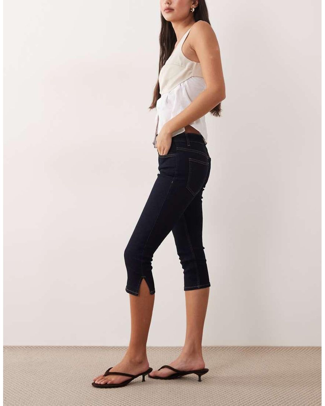 ASOS Natural Denim Super Stretch Clean Capri