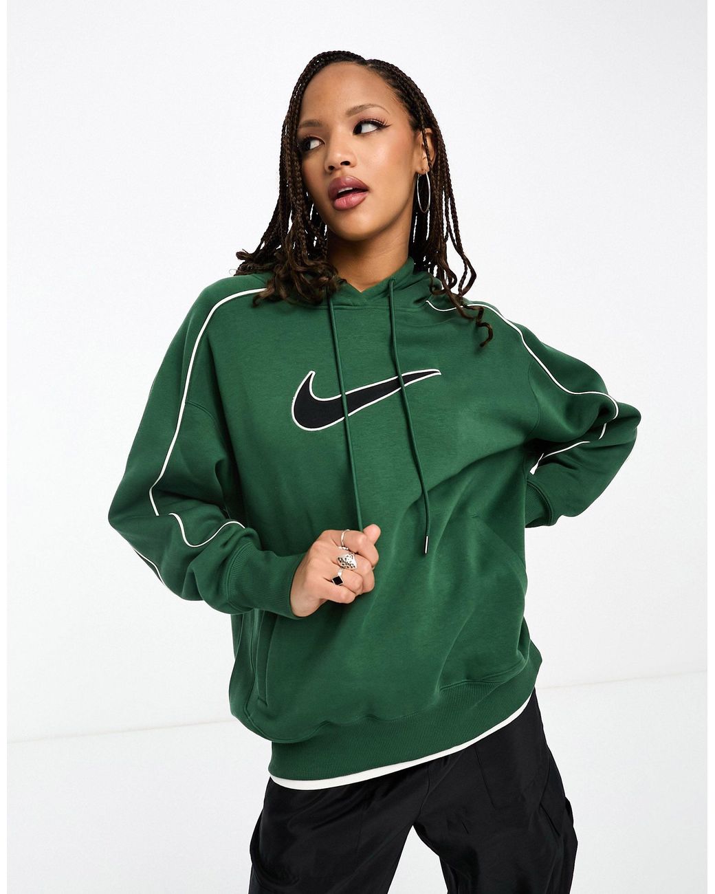 Sudadera verde oscuro extragrande con capucha Nike de color Verde Lyst