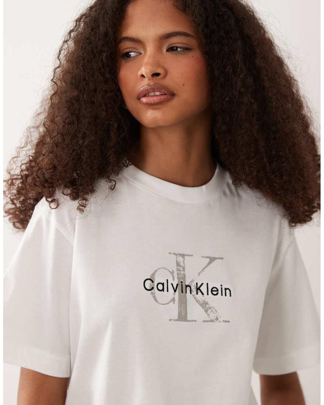 Calvin Klein White Monologo Boxy T-shirt