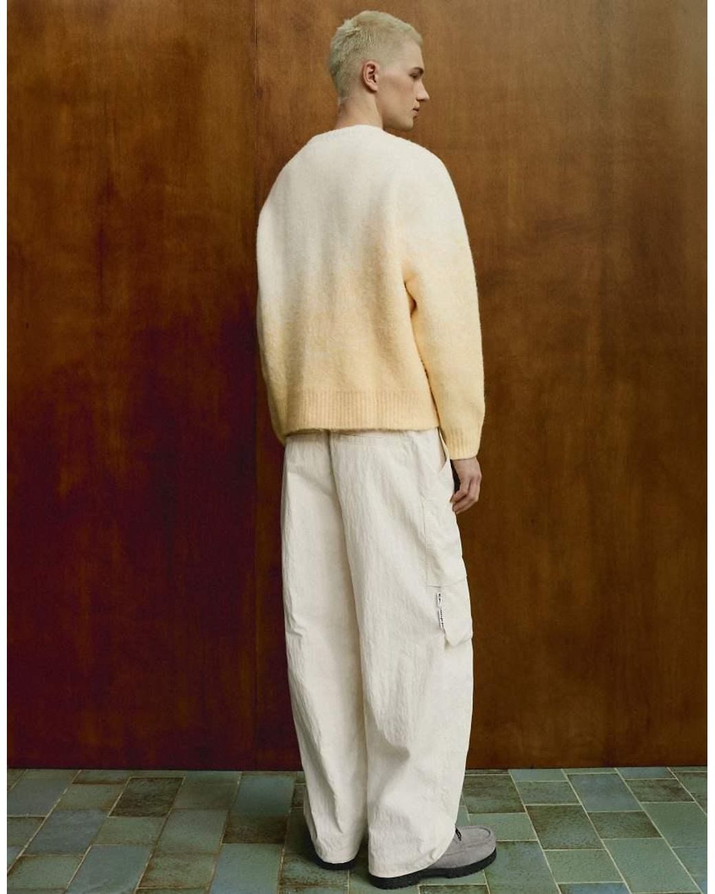 Bershka Natural Gradient Jacquard Jumper Out Of Core for men