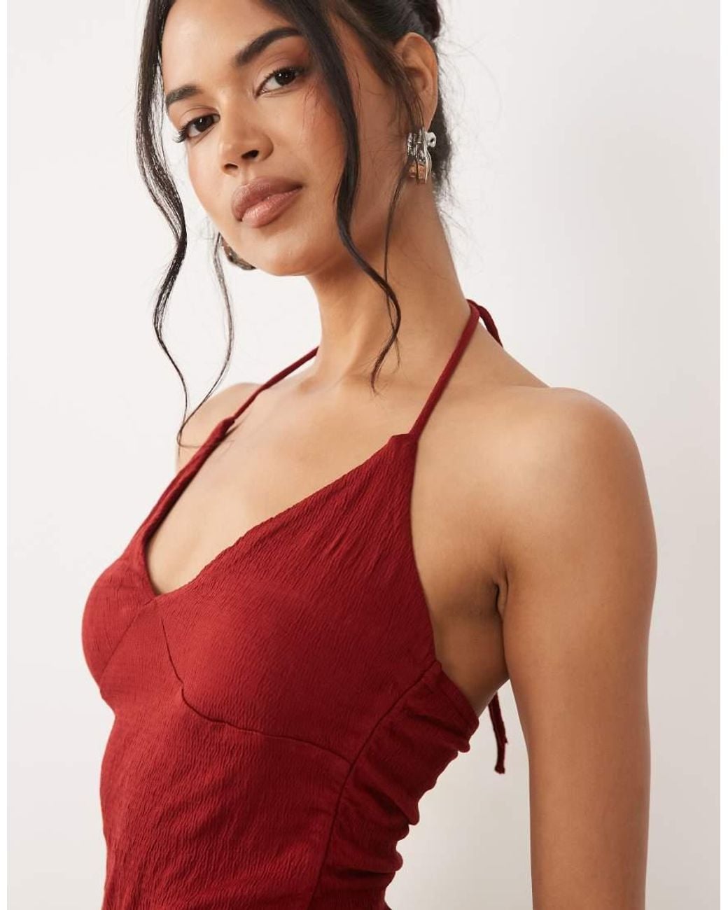 ASOS Red Crinkle Cami Top