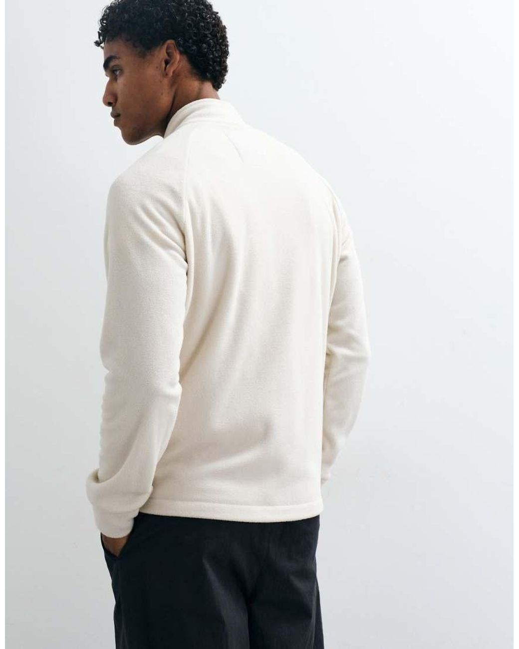 Jack & Jones White Zip Up Fleece Jacket for men