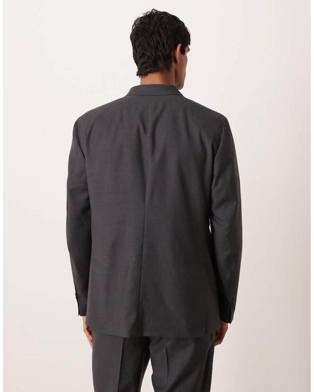 Mango Gray Siena Premium 100% Wool Double Breasted Suit Blazer for men