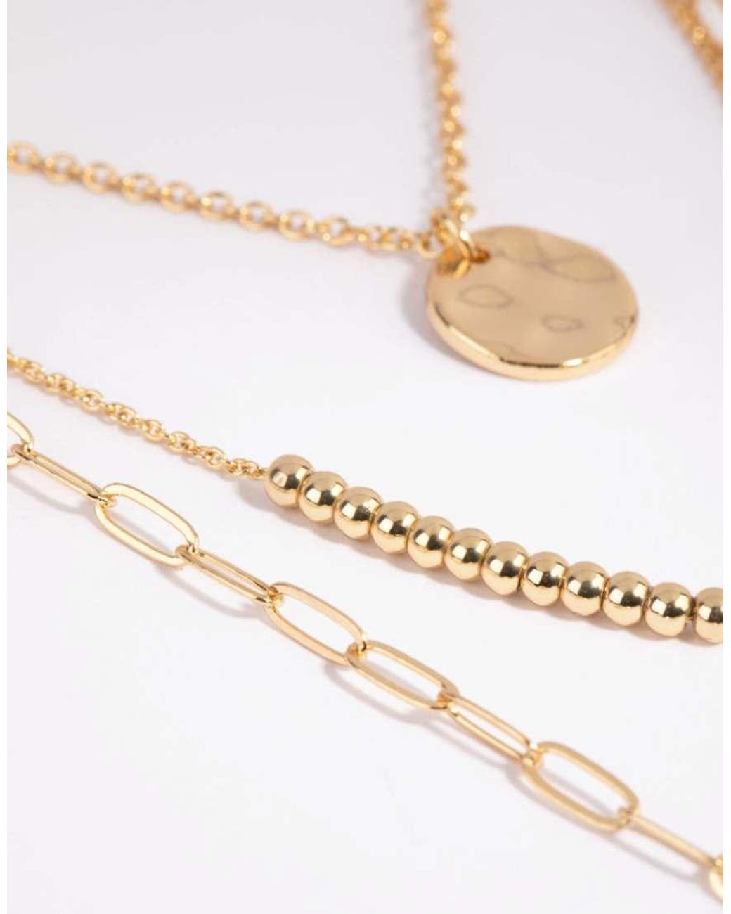Lovisa White Plated Disc & Ball Necklace Layered Necklace