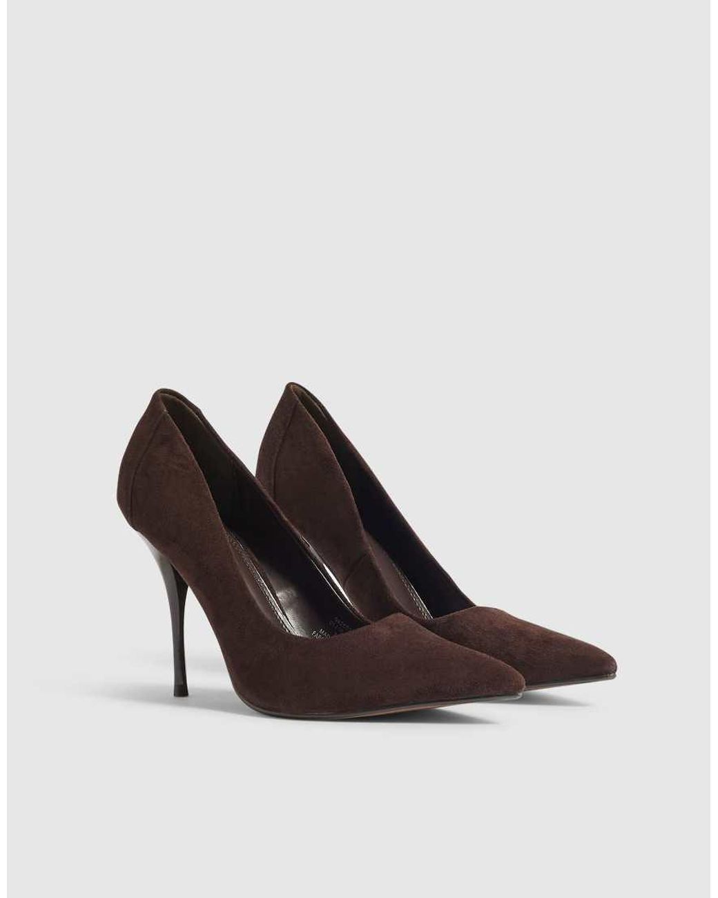 River Island Brown Faux Suede Court Heels