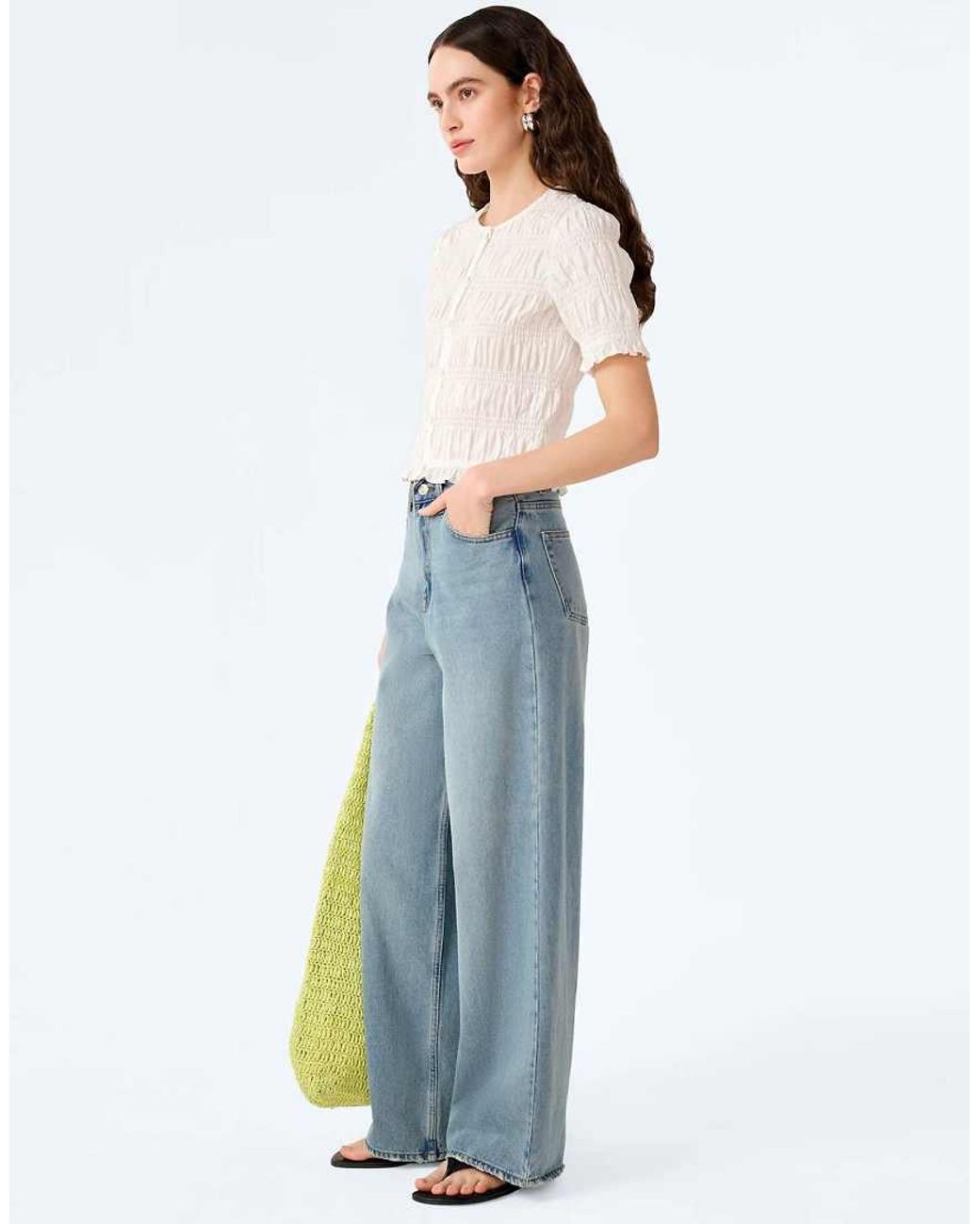 OMNES White Burke Cropped Cotton Top