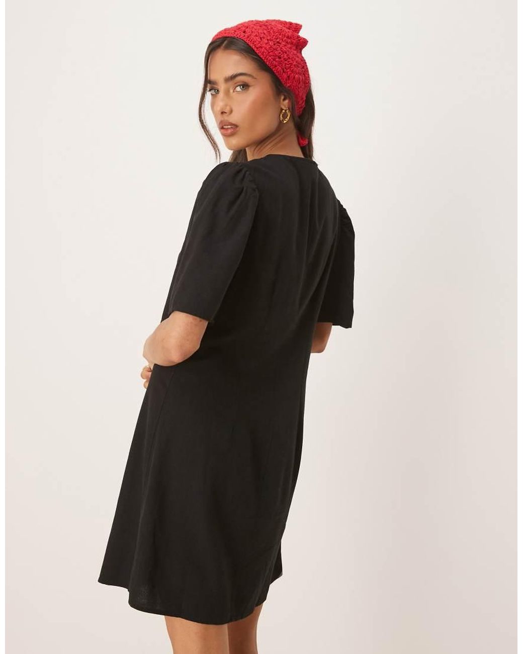 Jdy Natural Linen Mix Mini Shirt Dress