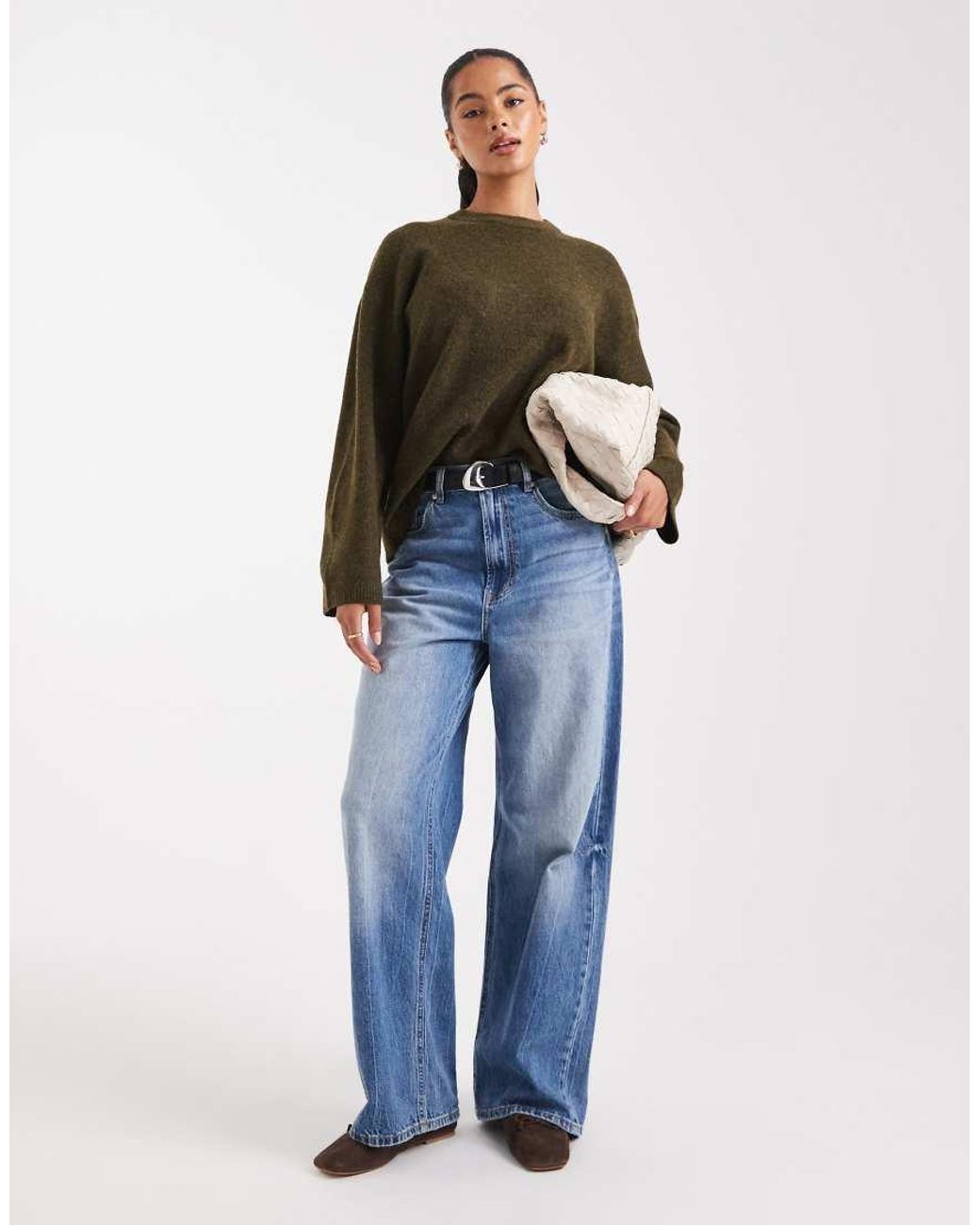 ASOS Green Relaxed Crew Neck Jumper