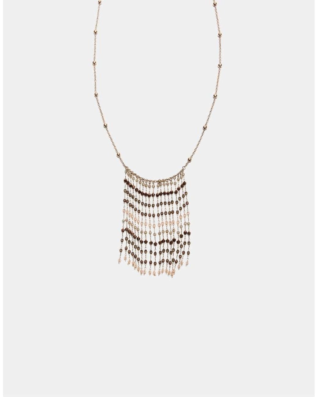 Stradivarius White Fringed Necklace