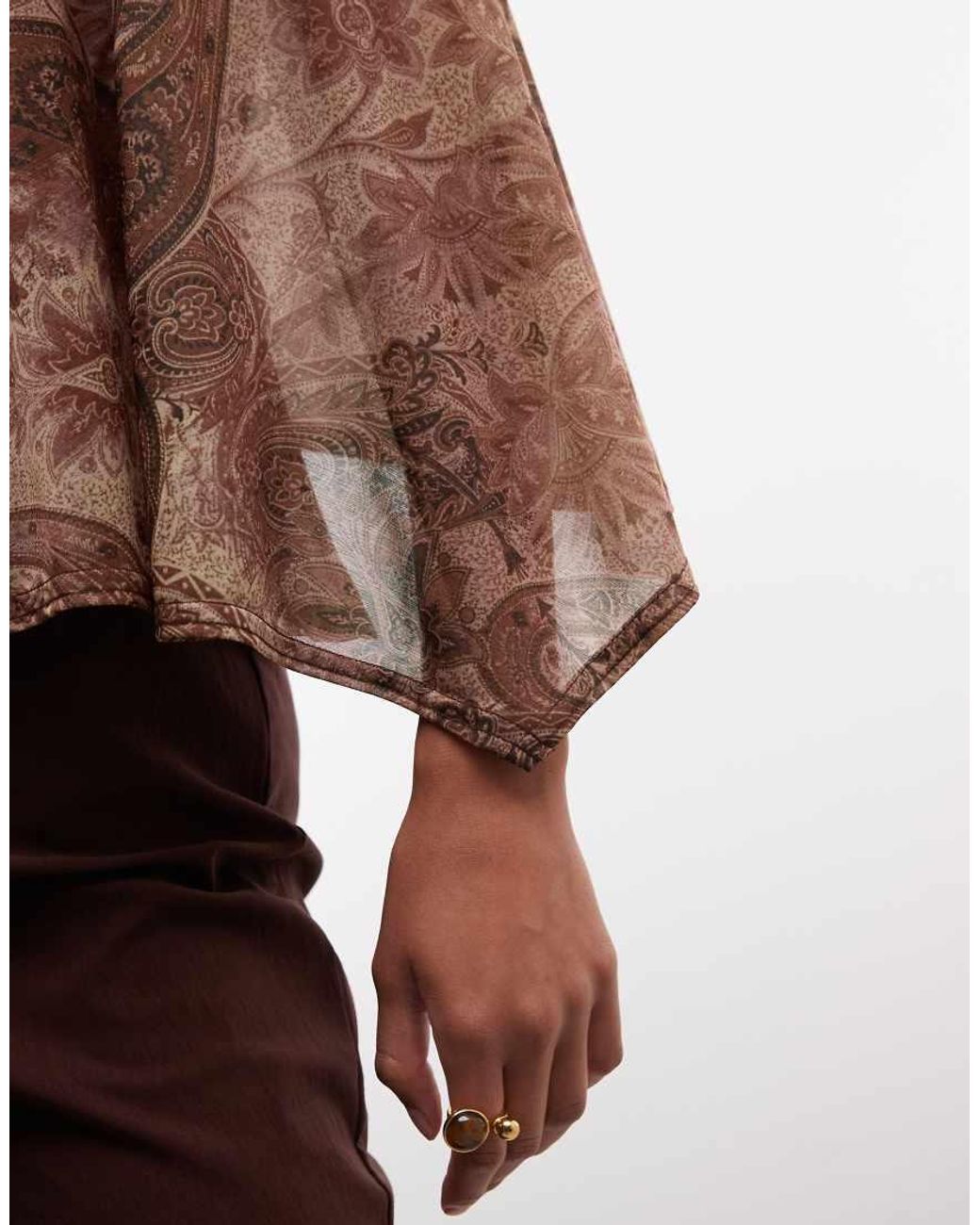 Reclaimed Vintage Brown Poncho Top