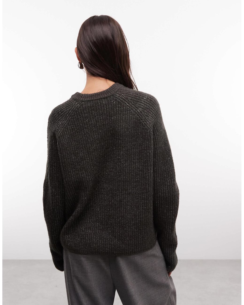 French Connection Black Raglan-strickpullover
