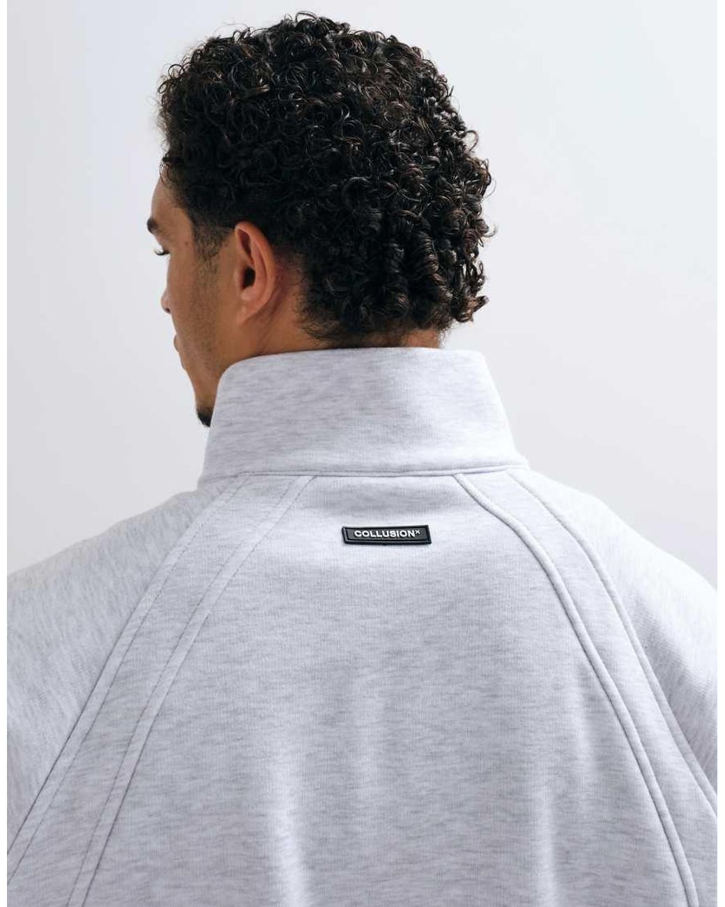 Collusion White Jersey Track Top for men
