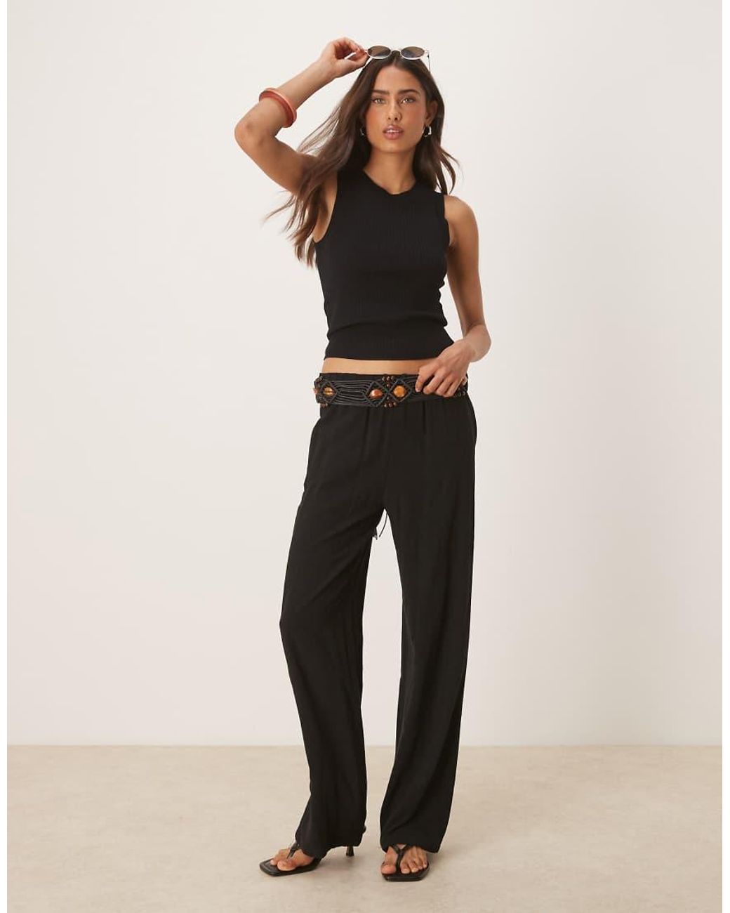 Jdy Gebreide Tanktop in het Black