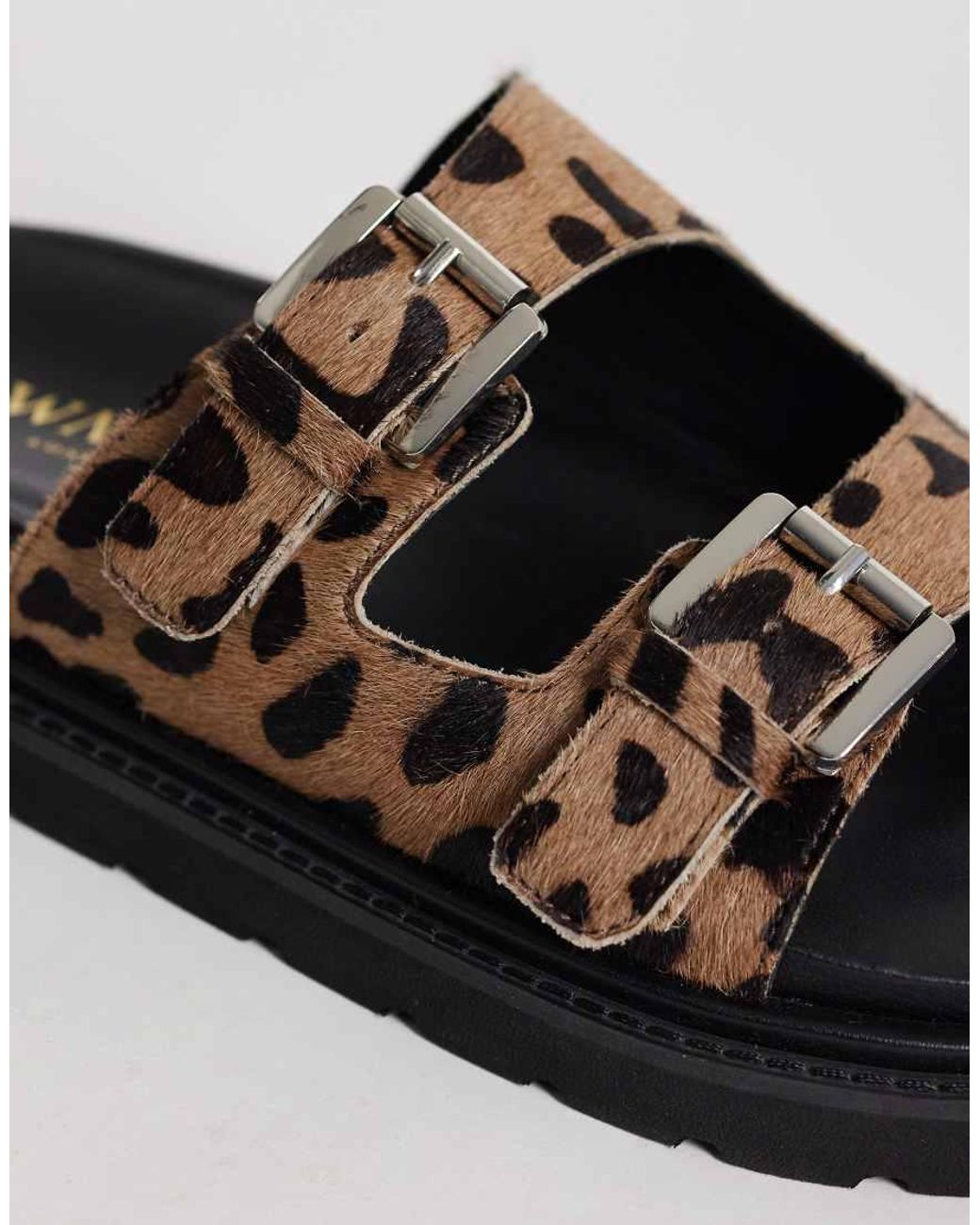 Walk London Black Budapest Double-strap Sandals