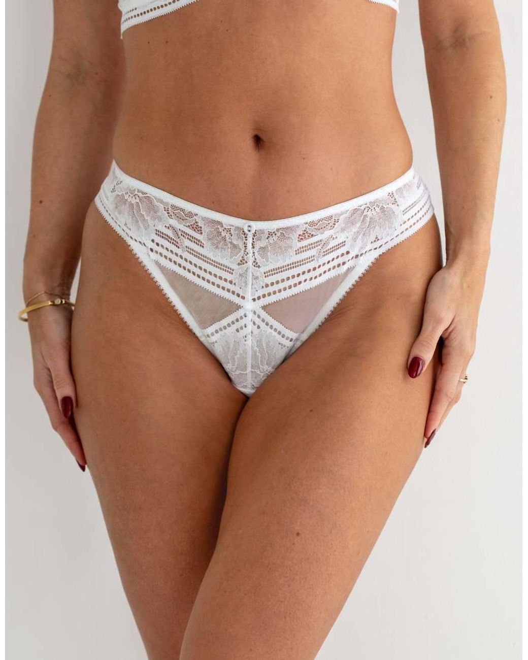 Pour Moi Brown Taylor Lace V Front Thong