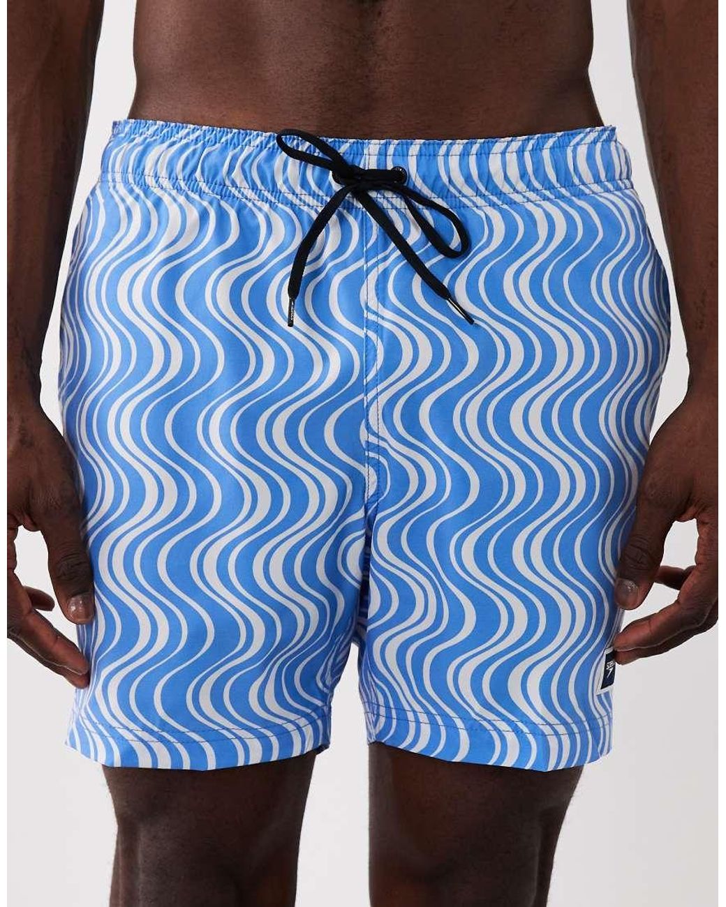 Speedo Blue Printed 16' Redondo Edge Swim Shorts for men