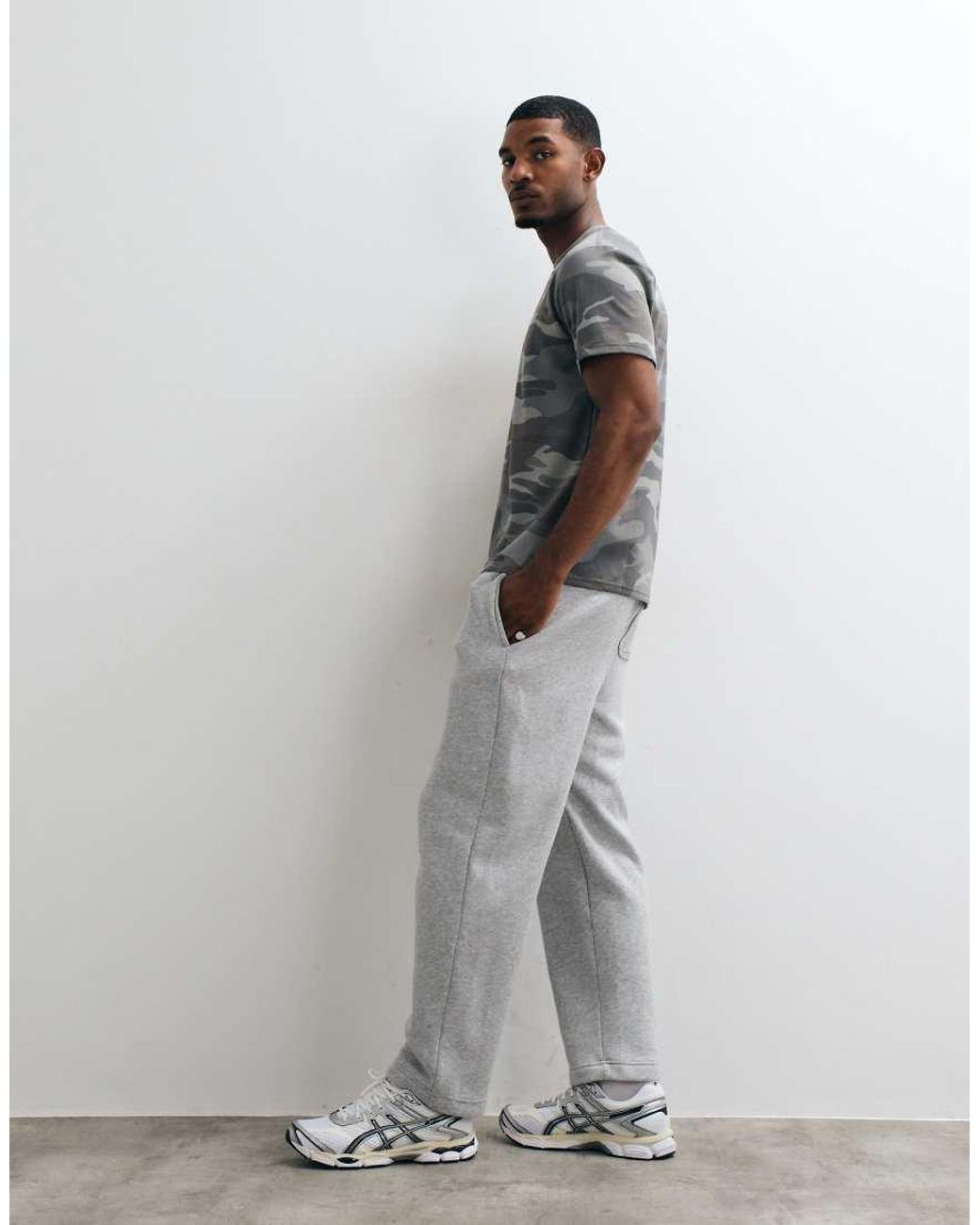 Hollister Gray Essential Logo Open Cuff jogger for men