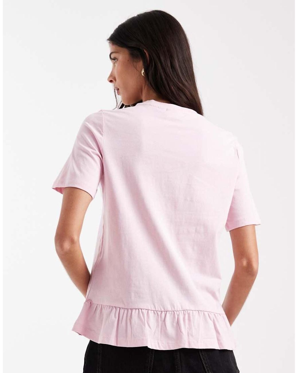 Pieces Red Frill Trim T-shirt