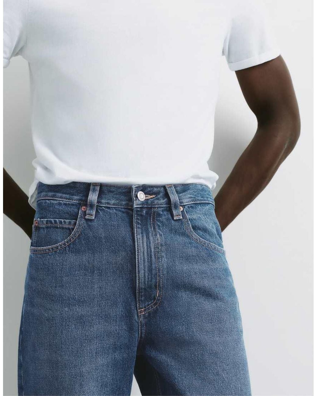 Pull&Bear Blue baggy Jeans for men