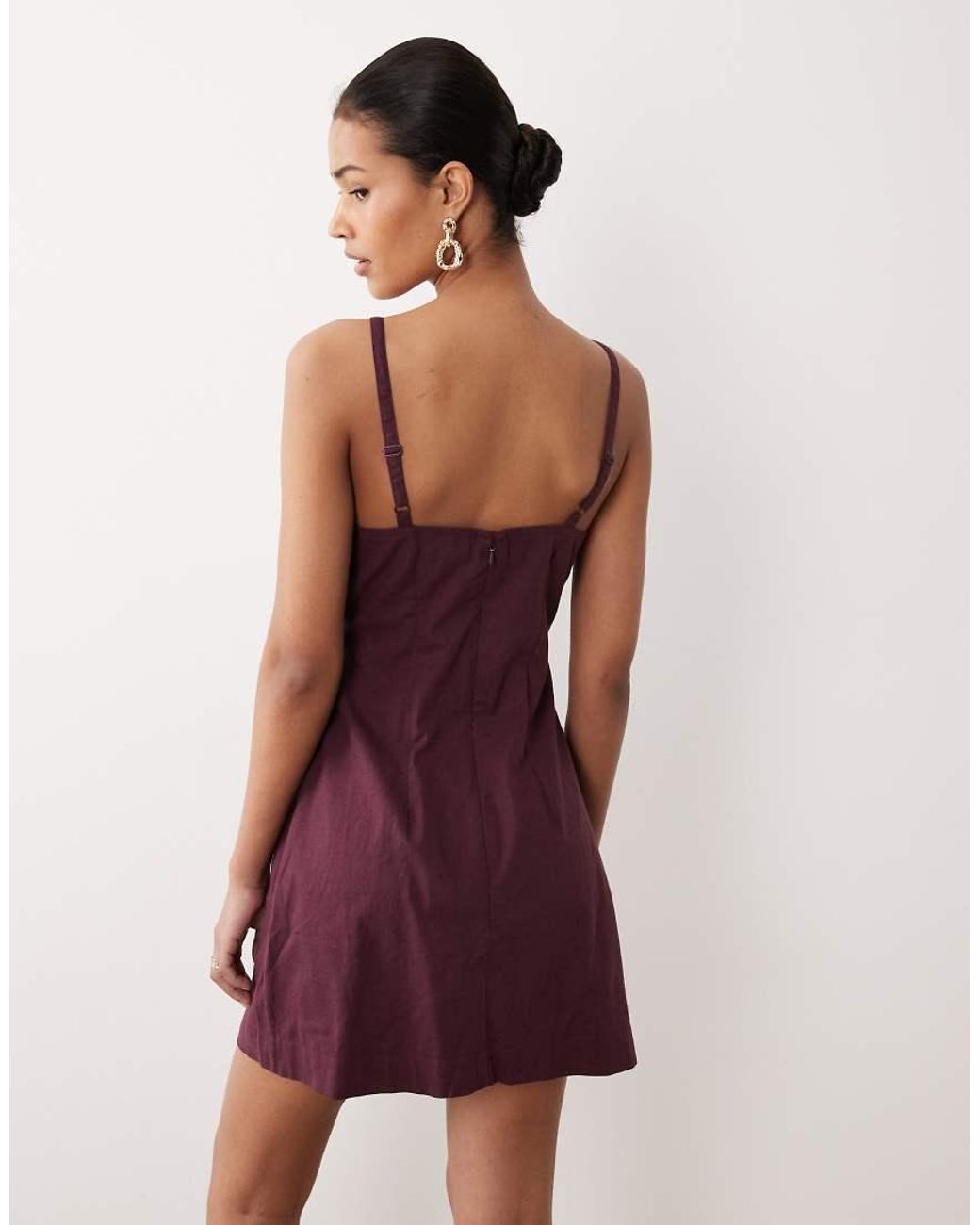 Nobody's Child Purple Kourtney Wrap Front Tie Detail Mini Dress Deep