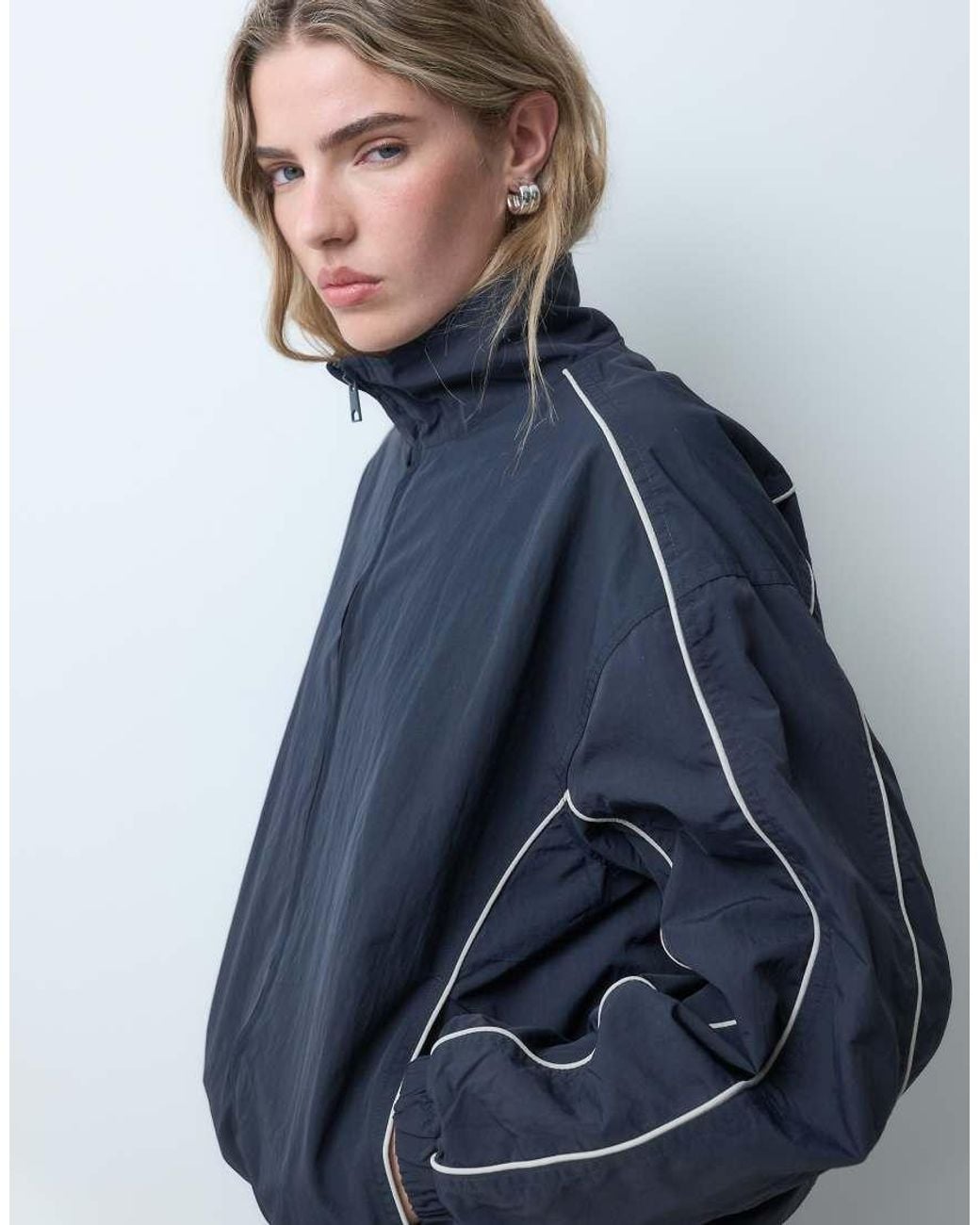 ASOS Blue Oversized Track Jacket