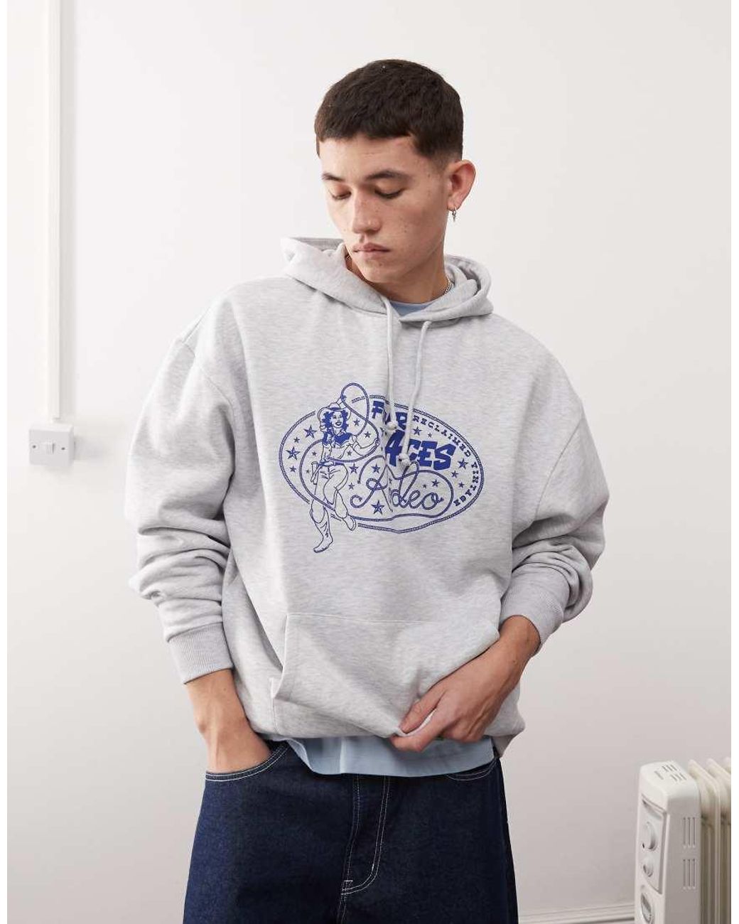 Reclaimed vintage Oversized Hoodie With Rodeo Print in Grey for Men Lyst UK