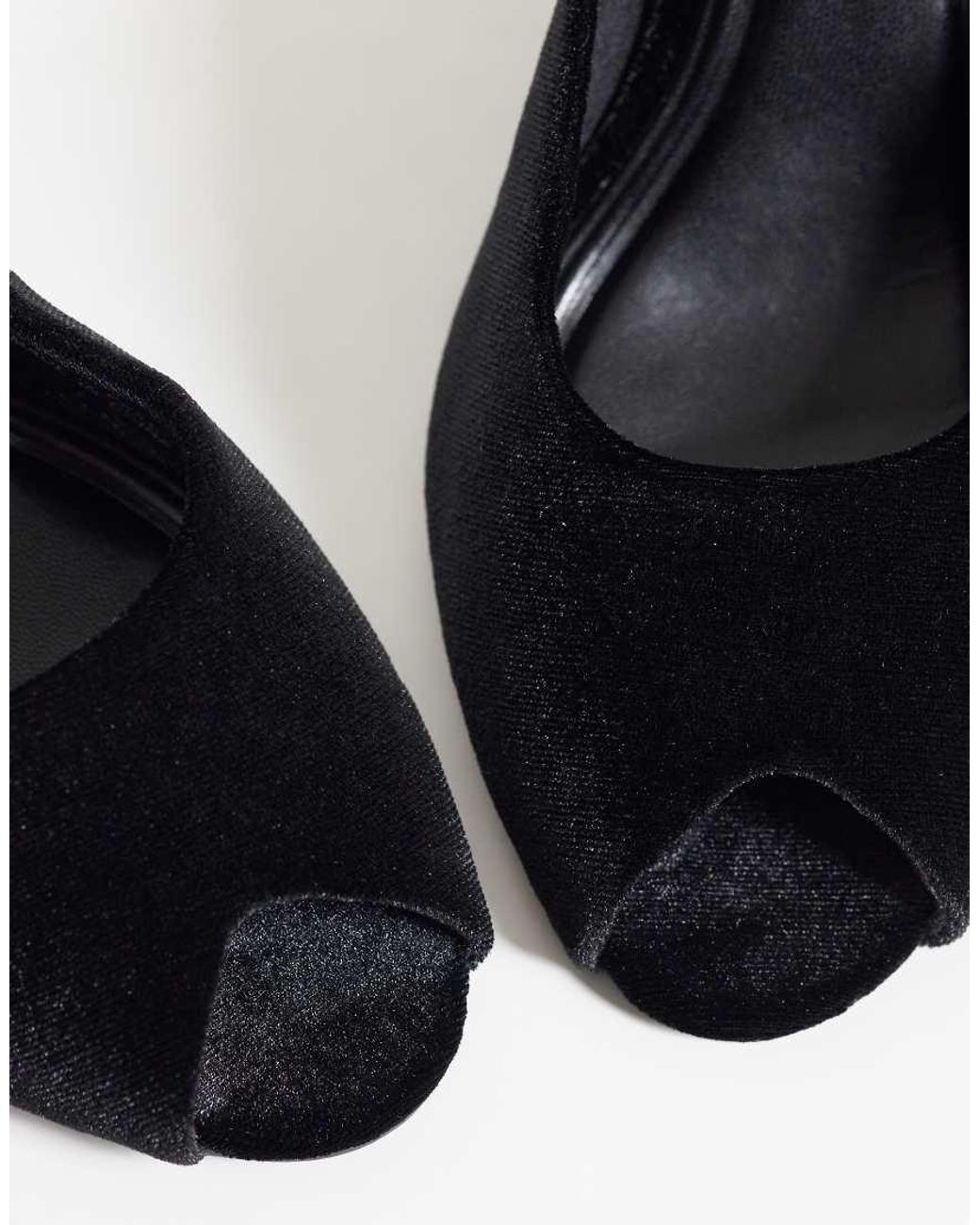 ASOS Black Navigate Peep Toe Wedges
