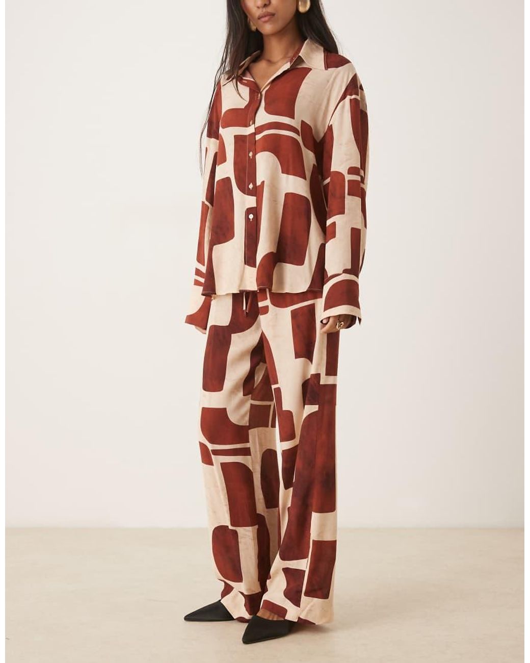 Mango Natural Straight Trouser Co-ord
