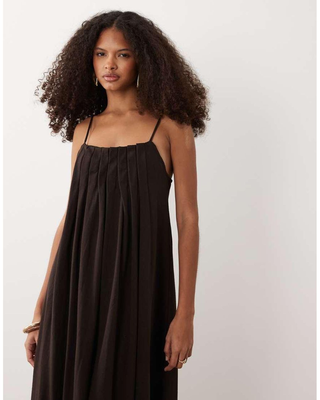 ASOS Black Pleated Trapeze Dress