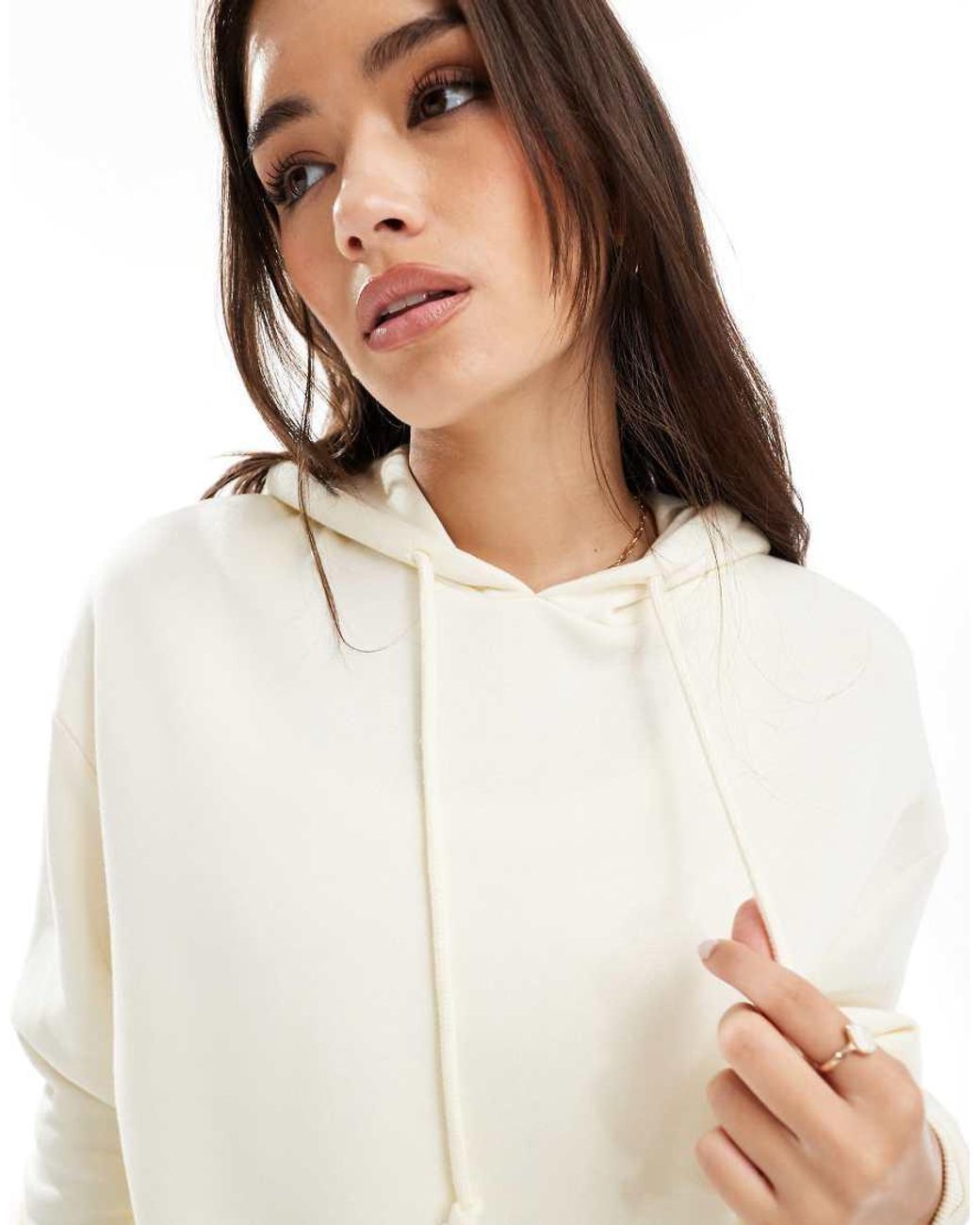 Pieces White Sweat Hoodie Co-ord